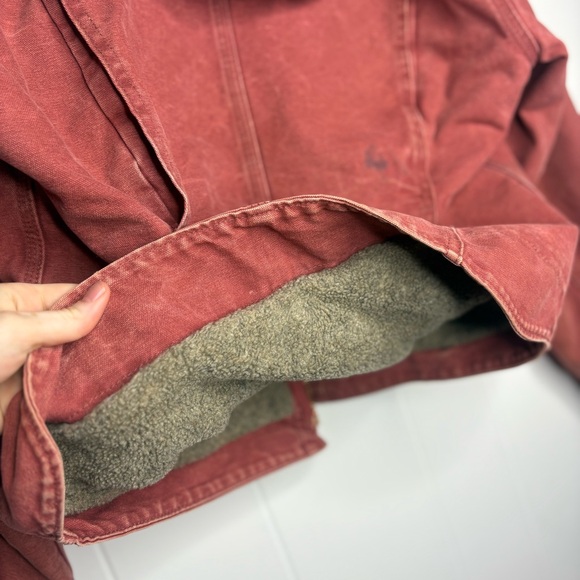 Vintage Y2K Carhartt Hooded Pink Rose Detroit Jacket Pink WJ141 VRS Women's XS - Picture 13 of 13